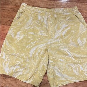 Lululemon Athletica Yellow and White Athletic Shorts